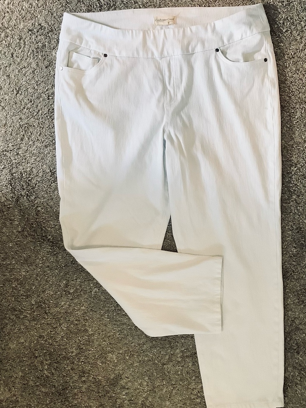 Coldwater Creek White Denim Stretch Slim Pants